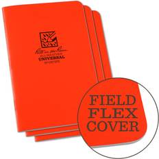 Weatherproof Stapled Notebook 4.625 x 7 Orange Cover Universal Pattern 3 Pack