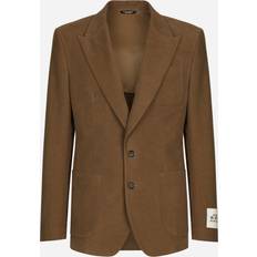 Dolce & Gabbana Brown Outerwear Dolce & Gabbana Single-breasted stretch fustian jacket