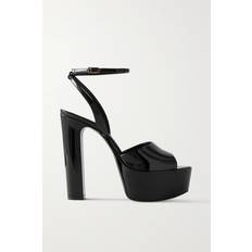 Saint Laurent Sandaletten Saint Laurent Plateausandalen Jodie aus Lackleder Schwarz