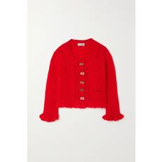 Ganni Logo-embroidered Mohair-blend Womens Red