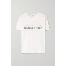 Saint Laurent Printed Cotton Jersey T-shirt - White