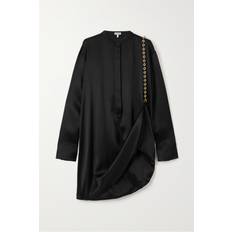 Loewe Chain-detail silk satin shirt dress black