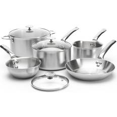 De Buyer Rostfritt stål Set De Buyer Kastrullset Alchimy 8 st med Glaslock 8 Delar Set
