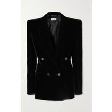 XXS Blazers Saint Laurent Double-breasted velvet blazer black