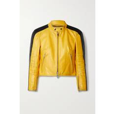 Balenciaga Cropped Leather Jacket - Yellow