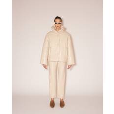 Lederjacken - Weiß Nanushka HIDE OKOBOR alt-leather puffer jacket Creme Creme