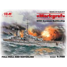 Modeller & Byggesæt ICM "Markgraf" WWI German Battleship full hull & waterline 1 [Levering: 1-2 dage]