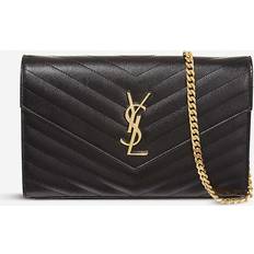 Saint Laurent Axelremsväskor Saint Laurent Black Monogram Quilted-leather Shoulder bag