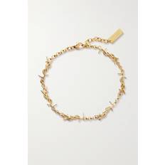 Placcato Oro Bracciali Saint Laurent Bracciale Ysl Cassandre In Ottone