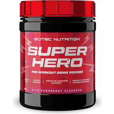 Bringebær Pre-Workouts Scitec Nutrition SuperHero Pre Workout 285 g, PWO. Eksplosiv energi