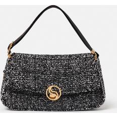 Stella McCartney Svarta Väskor Stella McCartney S-Wave Padded Tweed Shoulder Bag, Woman, Black Black U