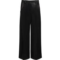 MUGLER Shiny Wool Twill Straight Pants