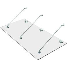 Dächer Homcom Transparent, Edelstahl Vordach Glasvordach Sicherheitsglas Edelstahl 200x90cm transparent