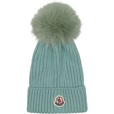 Moncler Accessoires Moncler Kid's Wool Beanie with Pompom - Medium Green