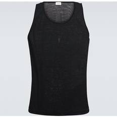 Rund hals - Unisex Toppe Saint Laurent Logo Tank Top - Sort