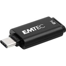 Flash stick Emtec USB Flash D400 Type-C 3.2 64GB, USB Stick, Schwarz