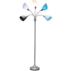 Lighting All the Rages Simple 67in Contemporary Multi Head Medusa 5 Light Adjustable Gooseneck Silver Floor Lamp