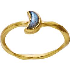 Gullbelagt Ringer Maanesten Doris Ring - Gold/Blue