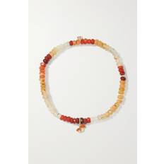 Mushroom 14-Karat Gold Enamel Opal Bracelet