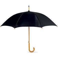 Green Umbrellas eBuyGB Classic manual black umbrella wooden crook handle 41.5" wedding brolly walking
