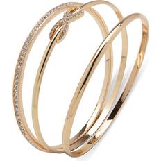Infinity Knot Bangle Set - Gold/Transparent