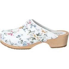 Cuir Sabots Linnea White Flower Female