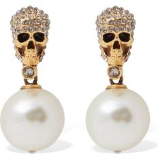 Alexander McQueen Ohrringe Skull mit Perlen Gold Einheitsgröße