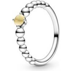 Pink - Sølv Ringe Pandora Elegant Dame Ring Med Gul Sten