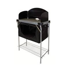 Camping Tables on sale Highlander Outdoor Kitchen Table With Cupboard Compartment