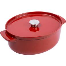 KitchenAid Oval Cast Iron Non-Stick Dish with Lid 30cm/5.6L with lid 6 L