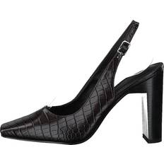 NA-KD Snake Squared Pumps Brown Reptile Grå/Brun