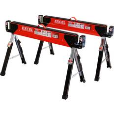 Excel Steel Sawhorse Adjustable Legs Twin Pack 1178Kg Capacity