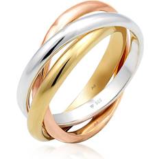 Elli Julie & Grace Inc. by Julie & Grace Women Tri-Colored Rolling Ring 925 Silver 6-8