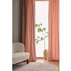 Ellos Gardinlængde Med Multibånd Nora I Velour 2-Pak - Rosa