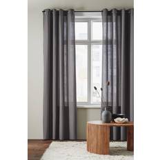 Ellos Gardin Med Ringe Halvpanama 2-pak Grå 145x220cm