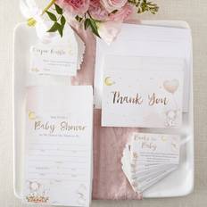 Kate Aspen Pink Elephant Baby Shower Invitation & Thank You Card Bundle Set of 25