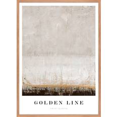 Eg - Guld Vægdekorationer Malerifabrikken Golden Line Eg Ramme Beige Billede