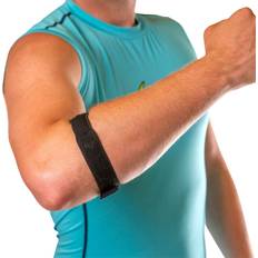 BraceAbility Epicondylitis Elbow Strap for Medial Lateral Epicondyle Arm Pain & Tendonitis black