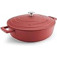 Aluminum Shallow Casseroles KitchenCraft Casserole 4L - Pots Red with lid 11 "