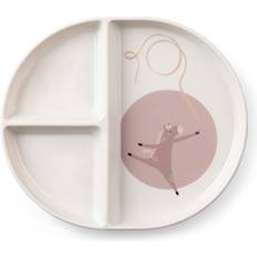 Sebra Piatti e Scodelle Sebra Tastii Plate with 3 Rooms Teeny Toes White