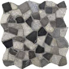 Marmor Mosaik KNG Mosaikfliese Marmor Bruch schwarz-grau 0776107915 30x30cm