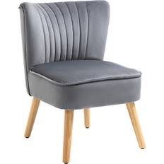 Velvet Armchairs Homcom Accent Grey Armchair 76cm