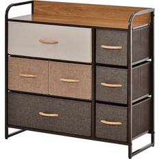 Black Chest of Drawers Homcom Storage Unit Multicolored Chest of Drawer 80x78.5cm