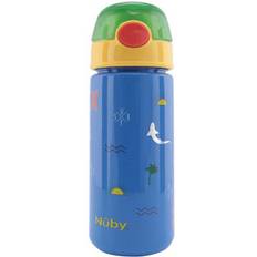 Azul Tazas de viaje Nuby Con Botón Y Pajita Blanda Surf Azul 540 ml 1 U Taza de viaje 40cl