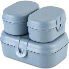 Beige Boîtes alimentaires Koziol Pascal Ready Mini Set De Boîtes À Lunch - Nature Flower Blue Boîte alimentaire 3pcs