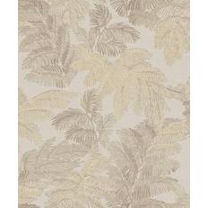 Carma Galerie Wallcoverings Italian Style Palm Leaf Design Vinyl on Non-woven Luster Wallpaper Roll Gold