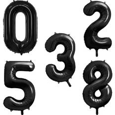 Halloween Number Balloons PartyDeco Folienballons zahlen in schwarz 86cm luftballons Schwarz