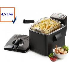 Fritteusen Domo Kaltzonen Fritteuse Sichtdeckel 3200W 4,5Ltr.