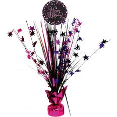 Sort Bagedekorationer Amscan Happy Birthday borddekoration Pink
