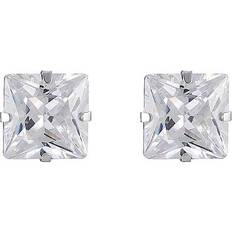 Freemans Sterling silver 7mm princess cut cubic zirconia stud earrings